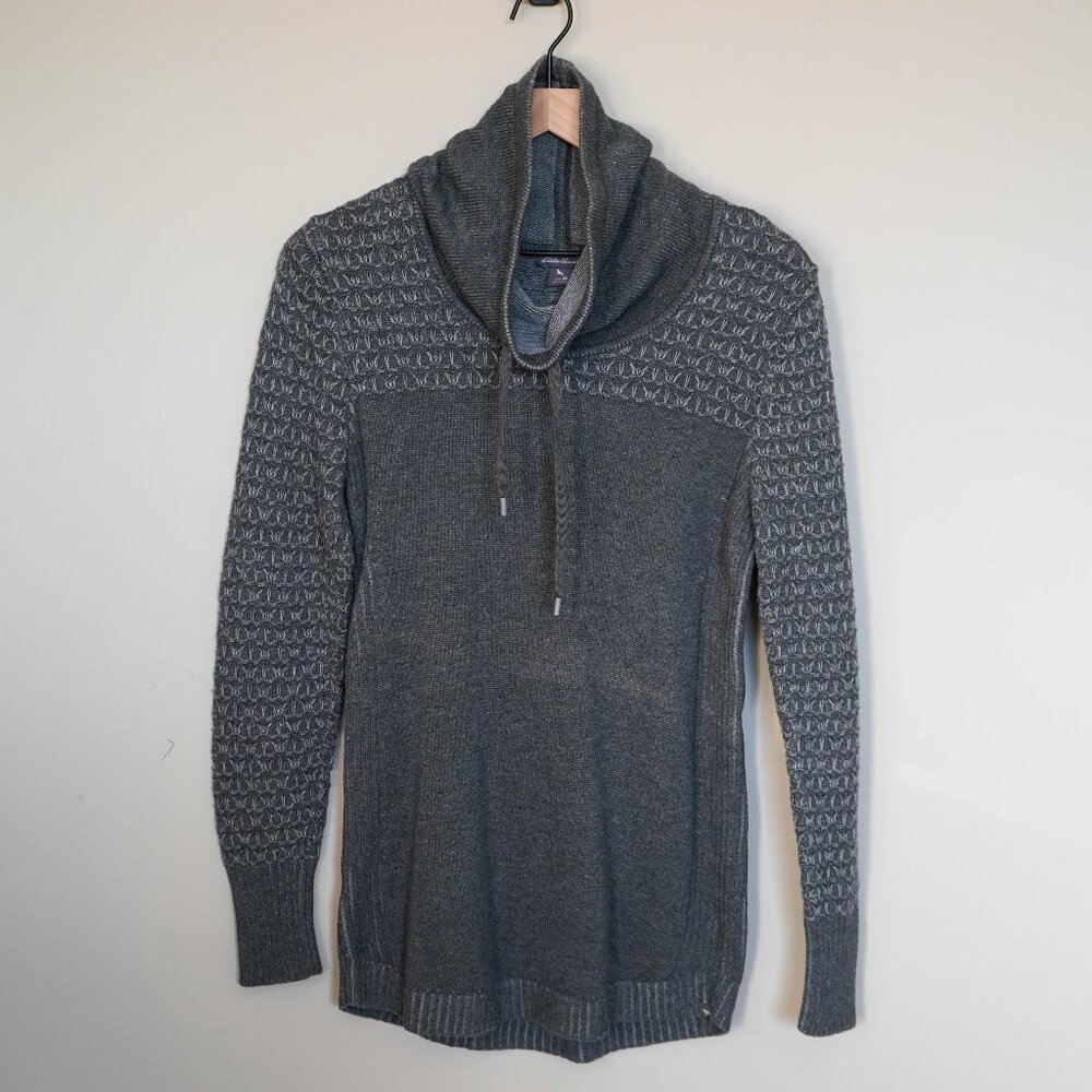 Eddie Bauer Womens Medium Knitted Turtle Neck Sweater Gray